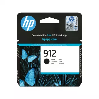 HP 912 Melna oriģinālā tintes kasetne, melna, 1 gab., 250 lappuses