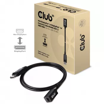 CLUB3D Mini DisplayPort 1.4 uz DisplayPort pagarinājuma kabelis 8K60Hz DSC 1.2 HBR3 HDR abpusējs F/M 1m/3.28ft