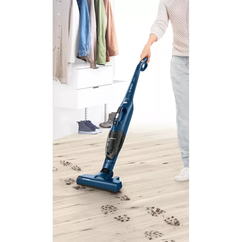 Bosch Serie 2 BBHF216 bezvadu putekļsūcējs/elektriskā slota 2-in-1 bezvadu putekļsūcējs Akumulators Sausā Bez maisiņa Zils