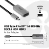 CLUB3D USB Type C uz DisplayPort 1.4 8K60Hz HBR3 aktīvais adapteris