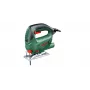 Finierzāģis Bosch PST 650 — 500 W, 300 W izejas jauda, 65 mm griešanas dziļums kokā, 4 mm tēraudā, augšējais rokturis, bezinstrumentu asmens maiņa
