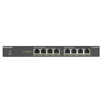 NETGEAR GS308PP nevadāms Gigabit Ethernet (10/100/1000) Power over Ethernet (PoE) Melns