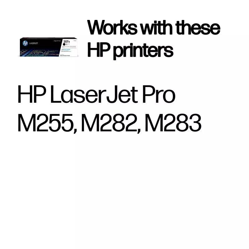 HP 207X augstas ietilpības melna oriģinālā LaserJet tonera kasetne, 3150 lapas, Melna, 1 gab.