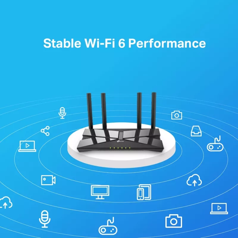 TP-Link Archer AX1500 Divjoslu Wi-Fi 6 maršrutētājs, melns