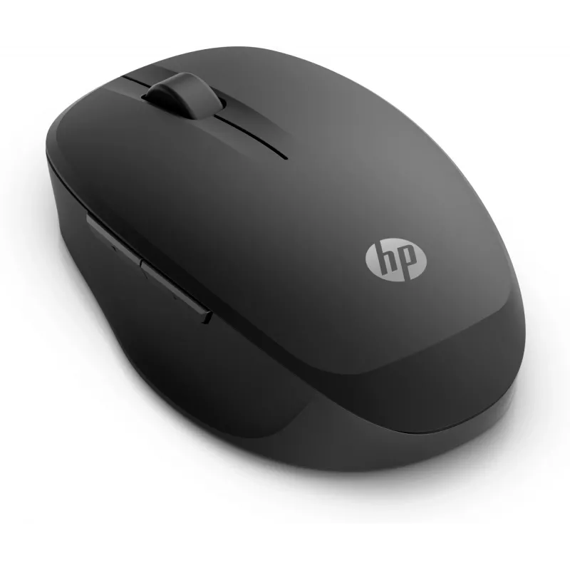 HP Dual Mode Black Mouse 300, labajai rokai, optiskā, RF bezvadu, 3600 DPI, melna