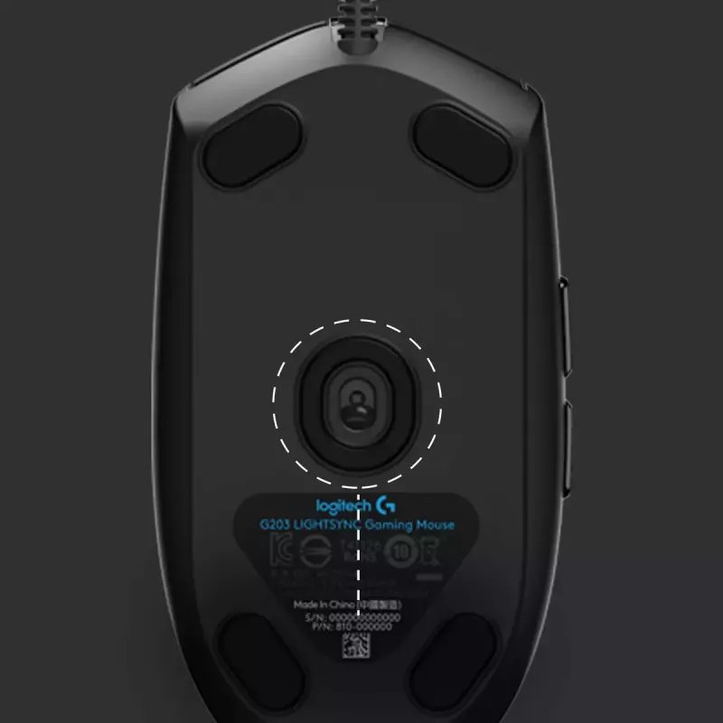 LOGITECH G203 Lightsync spēļu pele USB melna