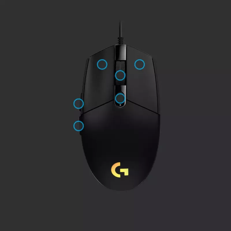 LOGITECH G203 Lightsync spēļu pele USB melna