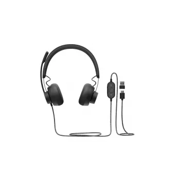 LOGITECH Zone Wired - USB-C / USB-A - austiņas - UC Zone - melns