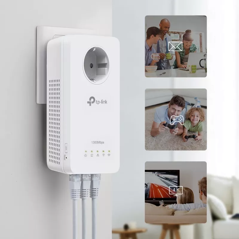 TP-Link TL-WPA8631P KIT PowerLine tīkla adapteris 300 Mbit/s Ethernet LAN Wi-Fi Balts 2 gab.