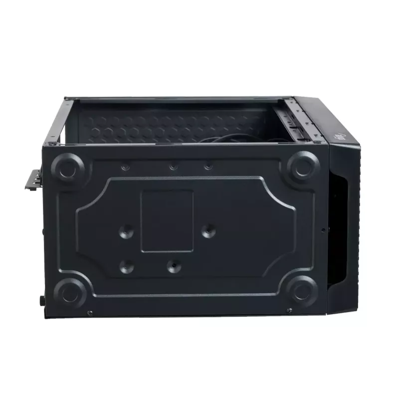 PC korpuss Akyga AK36BK Micro Tower Melns — Micro Tower, atbalsta Flex-ATX/Mini-ITX/Micro-ATX, GPU max 25 cm, CPU dzesētājs max 14 cm