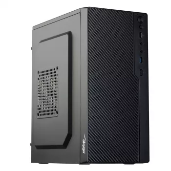 PC korpuss Akyga AK36BK Micro Tower Melns — Micro Tower, atbalsta Flex-ATX/Mini-ITX/Micro-ATX, GPU max 25 cm, CPU dzesētājs max 14 cm