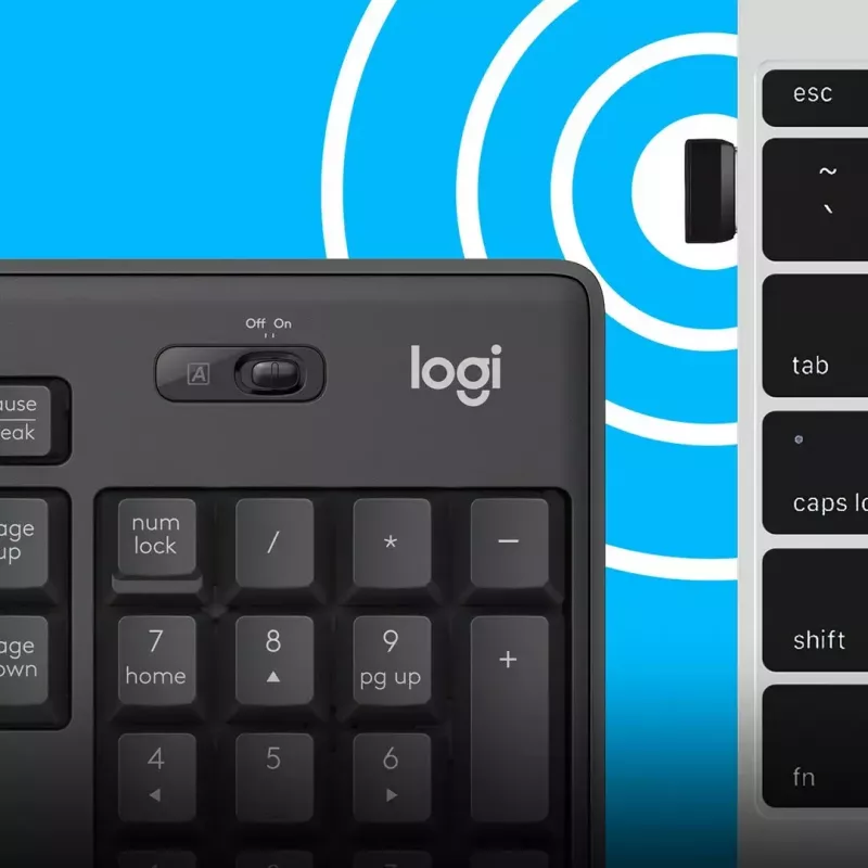 Logitech MK295 Silent Wireless Combo tastatūra RF Wireless QWERTY US International Melns
