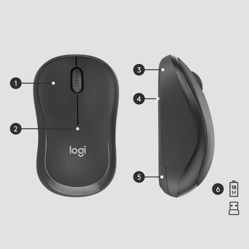 Logitech MK295 Silent Wireless Combo tastatūra RF Wireless QWERTY US International Melns