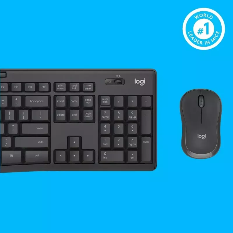 Logitech MK295 Silent Wireless Combo tastatūra RF Wireless QWERTY US International Melns