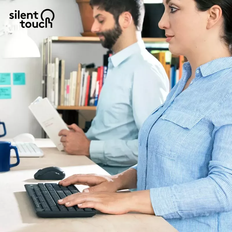 Logitech MK295 Silent Wireless Combo tastatūra RF Wireless QWERTY US International Melns