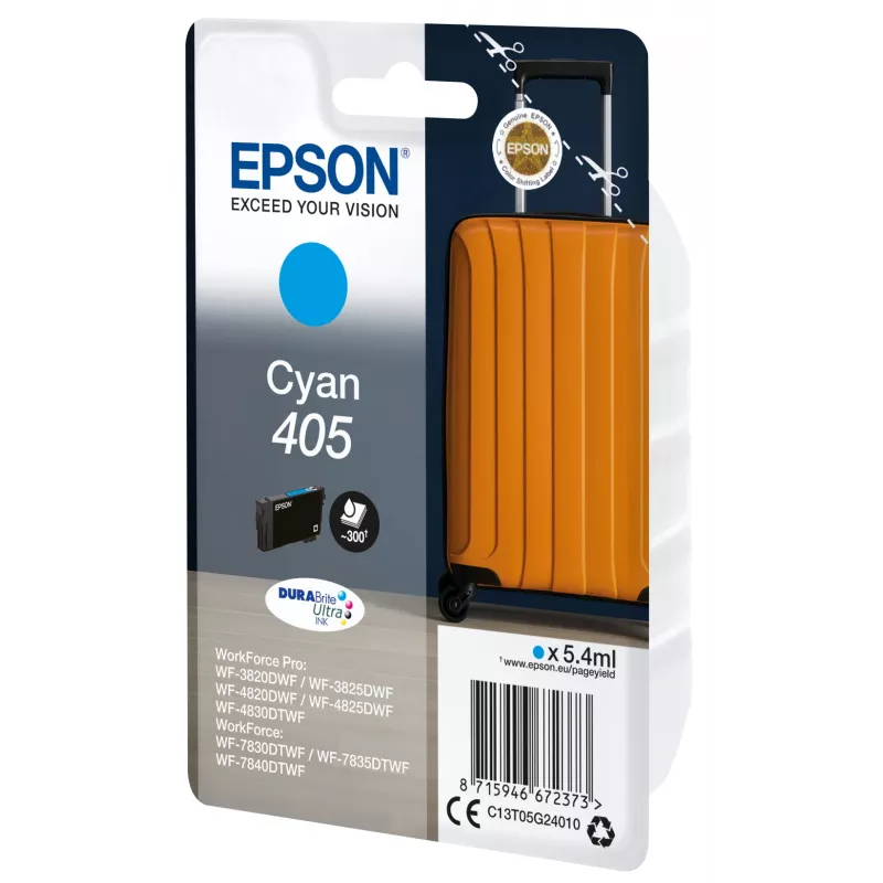 Epson ciāna 405 DURABrite Ultra Ink tintes kasetne 1 gab. Oriģināls Standarta ietilpība