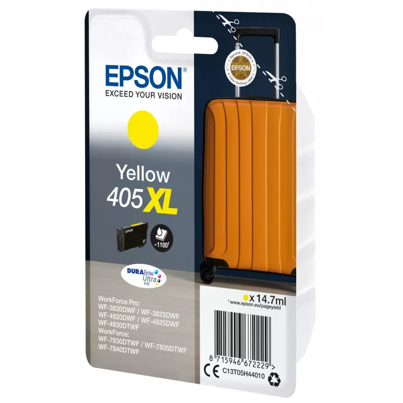Epson 405XL DURABrite Ultra Ink tintes kasetne 1 gab. Oriģināla lielas (XL) ietilpības dzeltena