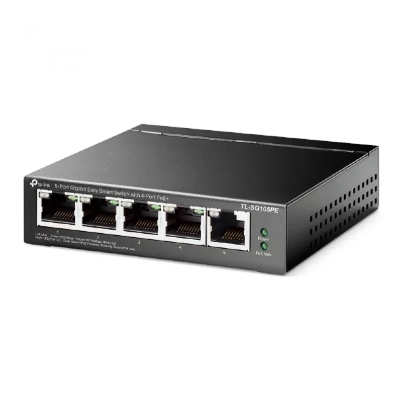 TP-Link 5 portu Gigabit Easy Smart PoE slēdzis ar 4 PoE+ portiem