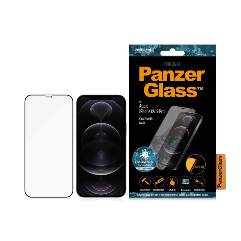 PanzerGlass ® Ekrāna aizsargs iPhone 12 | 12 Pro | No malas līdz malai