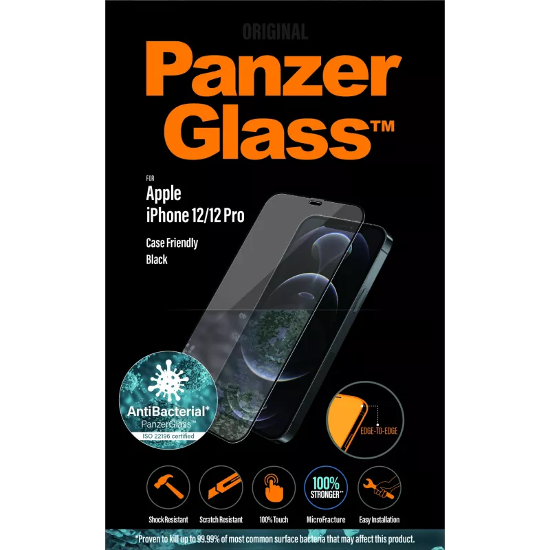 PanzerGlass ® Ekrāna aizsargs iPhone 12 | 12 Pro | No malas līdz malai