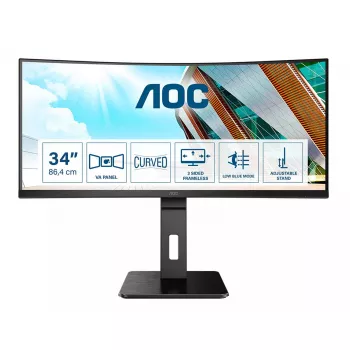 AOC P2 CU34P2A datora monitors 86,4 cm (34 colli) 3440 x 1440 pikseļi Quad HD LED Melns