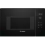 Iebūvējamā solo mikroviļņu krāsns Bosch Serie 6 BFL524MB0 — 800 W, 20 L, grils, skārienvadība un rotācijas vadība, melna