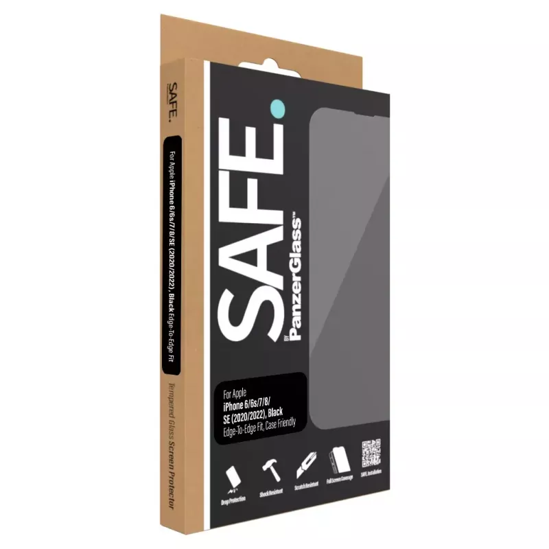 PanzerGlass SAFE. by ® Aizsargstikls iPhone 8 | 7 | 6 | 6s | SE (2020/2022) | No malas līdz malai