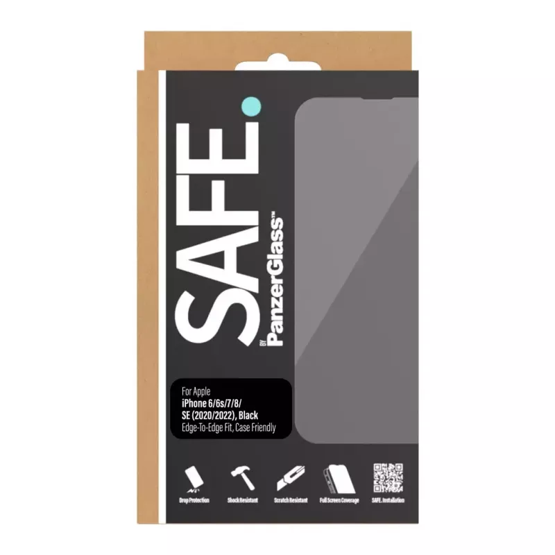 PanzerGlass SAFE. by ® Aizsargstikls iPhone 8 | 7 | 6 | 6s | SE (2020/2022) | No malas līdz malai