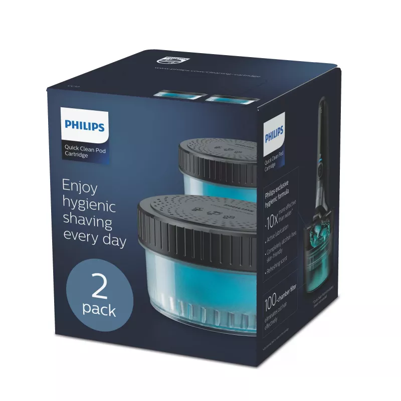 Philips Quick Clean Pod kārtridžs CC12/50 2 gab. iepakojumā tīrīšanas kārtridži elektrisko skuvekļu galviņām