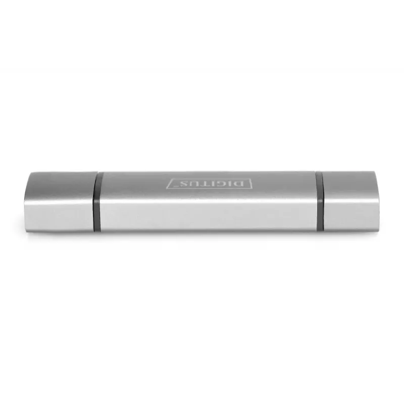 DIGITUS Combo karšu lasītāja centrmezgls (USB-C+USB 3.0) 1x SD, 1x MicroSD, 1x USB 3.0, pelēks