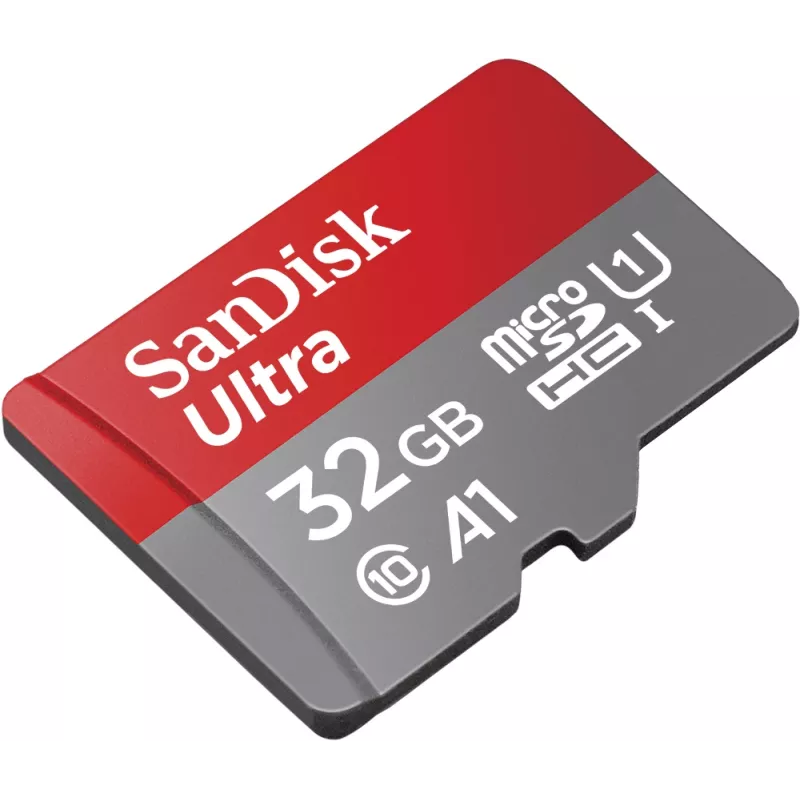 SanDisk 32GB Ultra microSDHC UHS-I atmiņas karte ar adapteri - 98MB/s, C10, U1, Full HD, A1
