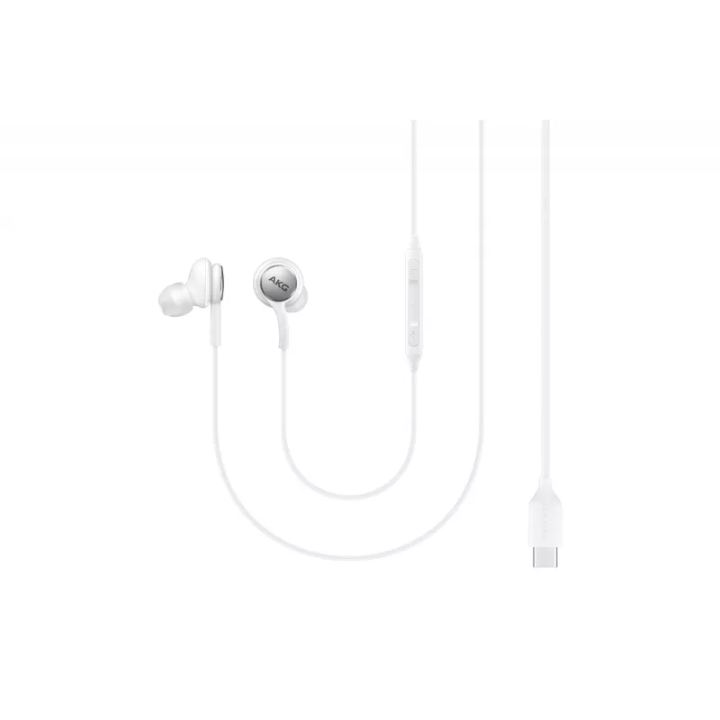 Vadu iebūvētas ausīs ievietojamas austiņas Samsung EO-IC100, binaurālas, USB Type-C savienotājs, 32 Ω pretestība, 20–20000 Hz, baltas