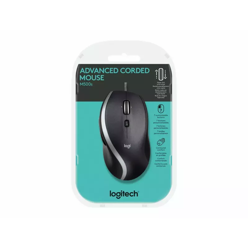 LOGITECH Advanced Corded pele M500s USB Melns