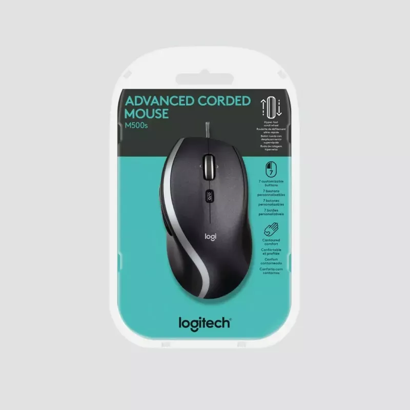 LOGITECH Advanced Corded pele M500s USB Melns
