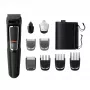 Multigroomer trimmer Philips MULTIGROOM Series 3000 9-in-1 MG3740/15 — NiMH akumulators, 60 min darbības laiks, nerūsējošā tērauda asmeņi, 9 ķemmes, melna
