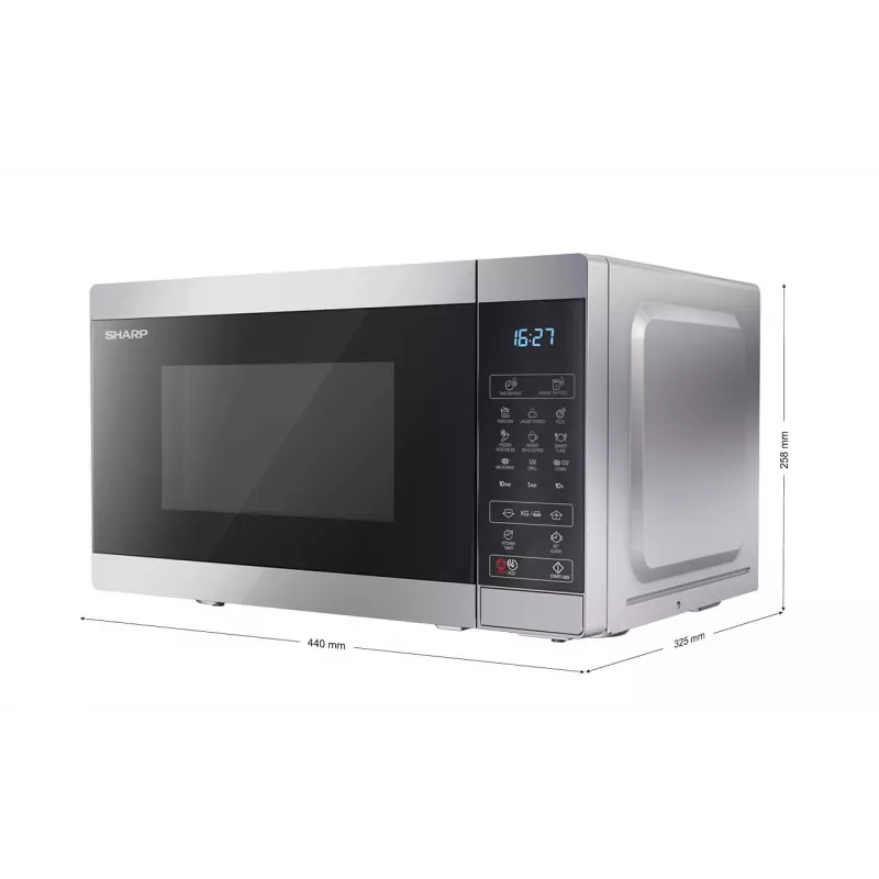 Sharp YC-MG02E-S mikroviļņu krāsns Melns, Tērauds Kombinētā mikroviļņu krāsns Novietošana uz galda 20 L 800 W