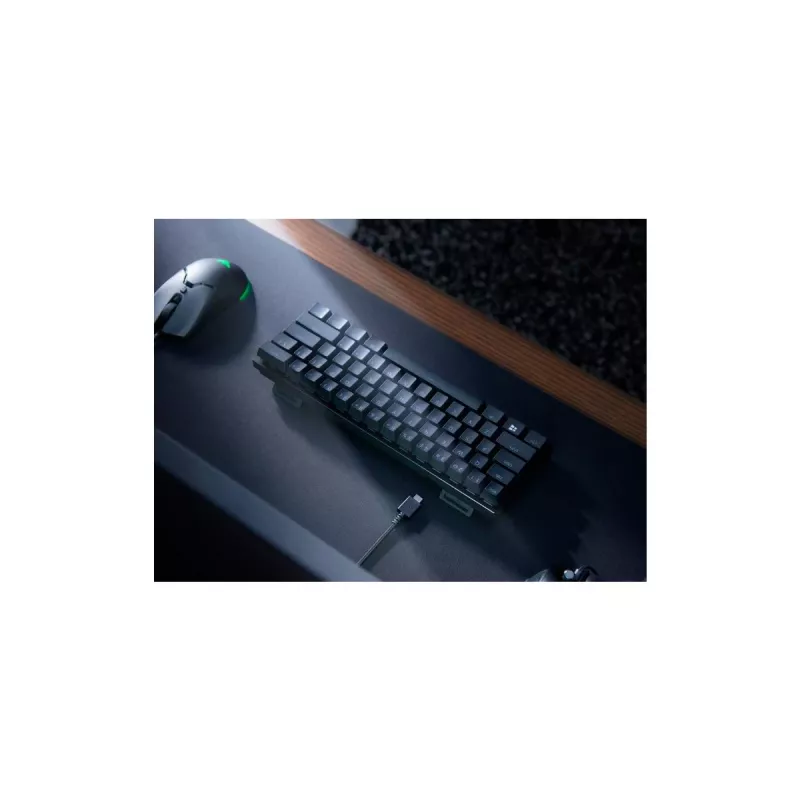 Mehāniskā spēļu tastatūra Razer Huntsman Mini, Mini formas faktors, QWERTY US International, optiskie slēdži, vadu USB, melna