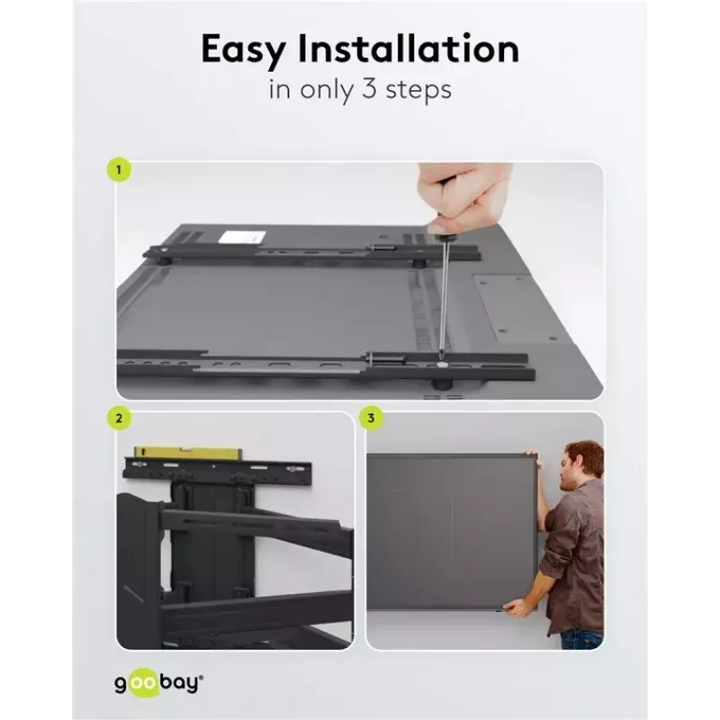 Goobay TV sienas stiprinājums Basic FULLMOTION M 35 kg 32-55 collas