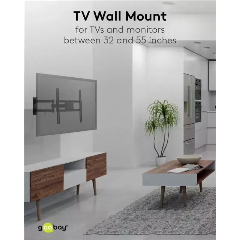 Goobay TV sienas stiprinājums Basic FULLMOTION M 35 kg 32-55 collas