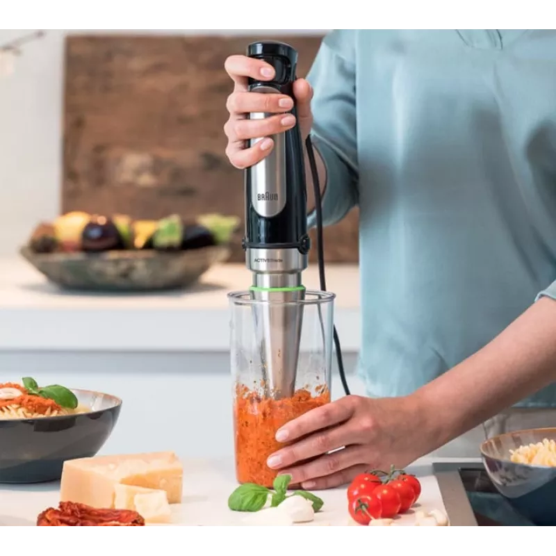 Braun MultiQuick 7 MQ 7045X 1.25 L Iegremdējamais blenderis 1000 W Melns, Nerūsējošais tērauds