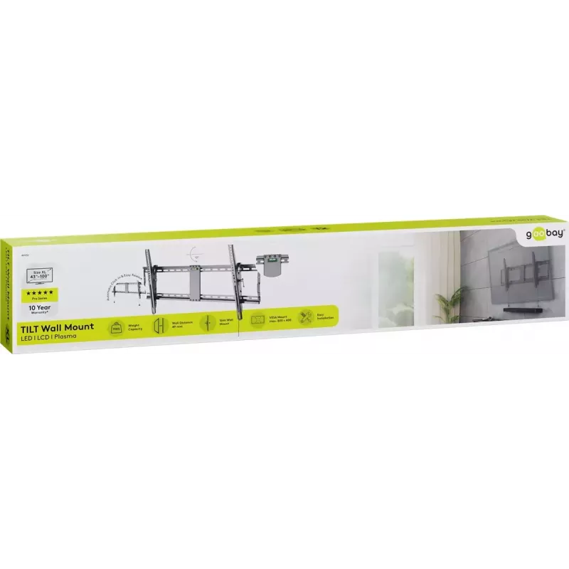 Wentronic Pro TILT (XL) 2,54 m (100 collas) melns TV stiprinājums 70 kg
