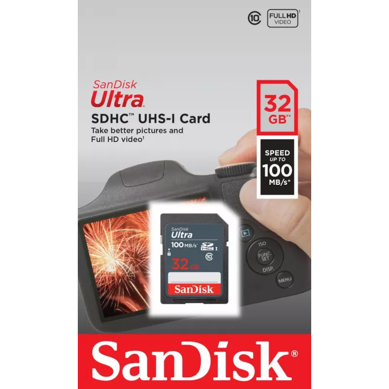 WESTERN DIGITAL SanDisk Ultra 32 GB SDHC atmiņas karte 100 MB/s (SDSDUNR-032G-GN3IN)