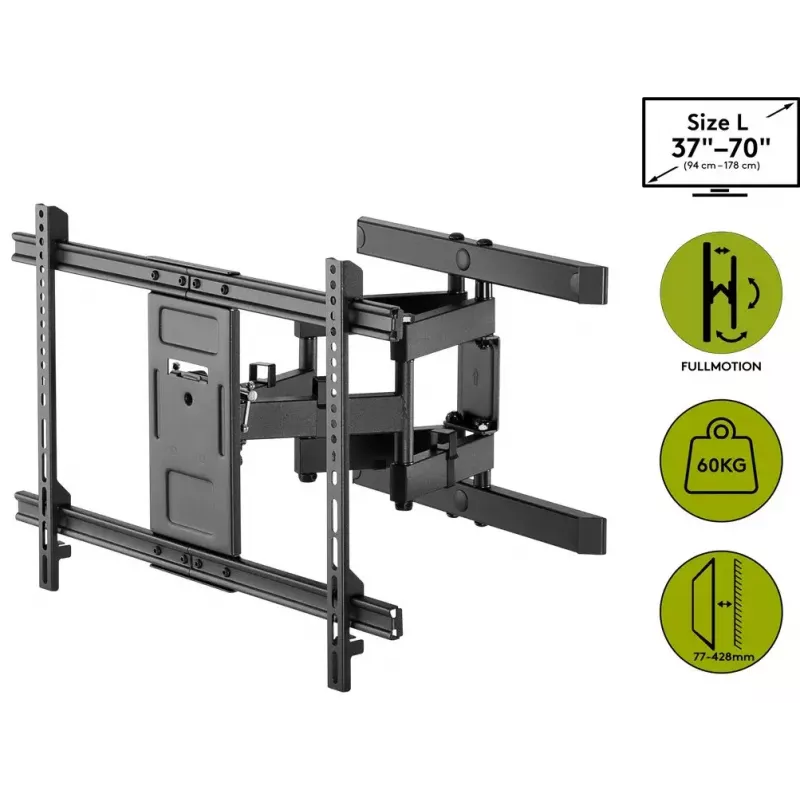Goobay TV sienas stiprinājums Pro FULLMOTION (L) 60 kg 37–70 collas