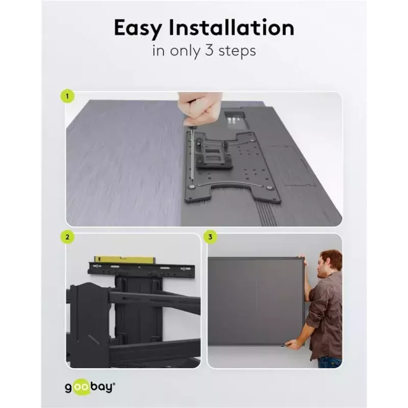 Goobay TV sienas stiprinājums Pro FULLMOTION (L) 60 kg 37–70 collas