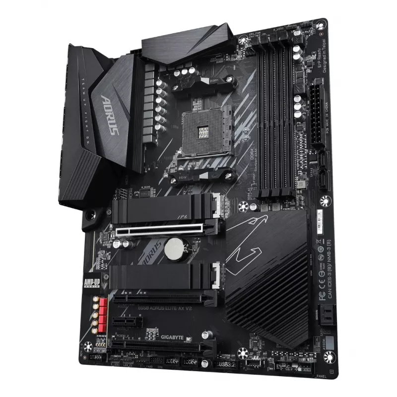 Pamatplate GIGABYTE B550 AORUS ELITE AX V2 ATX, AMD B550, Socket AM4, DDR4, 4 DIMM, Wi‑Fi 6E, 2.5Gb LAN