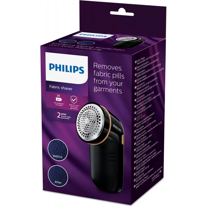 Philips GC026/80 Auduma pūku noņēmējs, Melns, Sārmaina, AA, 123 mm, 80 mm, 58 mm