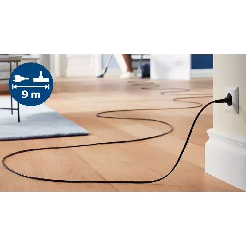 Cilindriskais putekļsūcējs Philips XD3110/09 — 900 W, 3 L putekļu maiss, HEPA filtrācija, teleskopiska metāla caurule