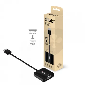 CLUB3D CAC-1302 video kabeļa adapteris 0,5 m HDMI Type A (Standard) VGA (D-Sub) Melns