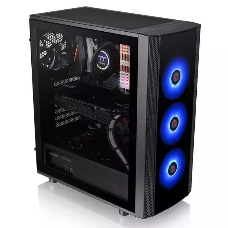 PC korpuss Thermaltake Versa J25 TG RGB Midi Tower Melns