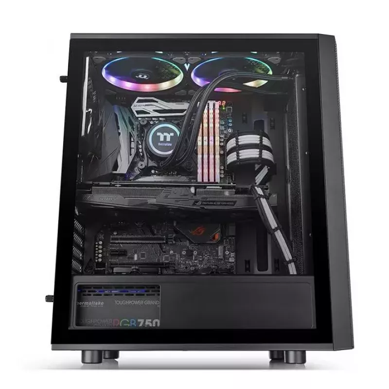 PC korpuss Thermaltake Versa J25 TG RGB Midi Tower Melns